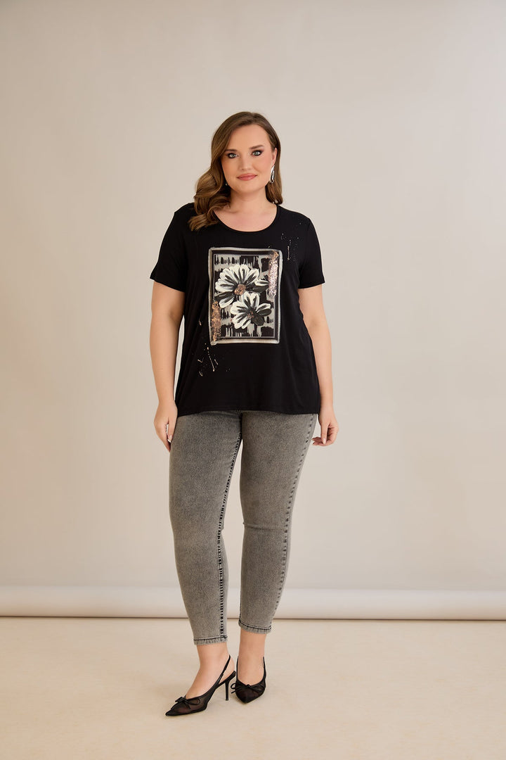 Majica od viskoze s printom III - Margarete 10881