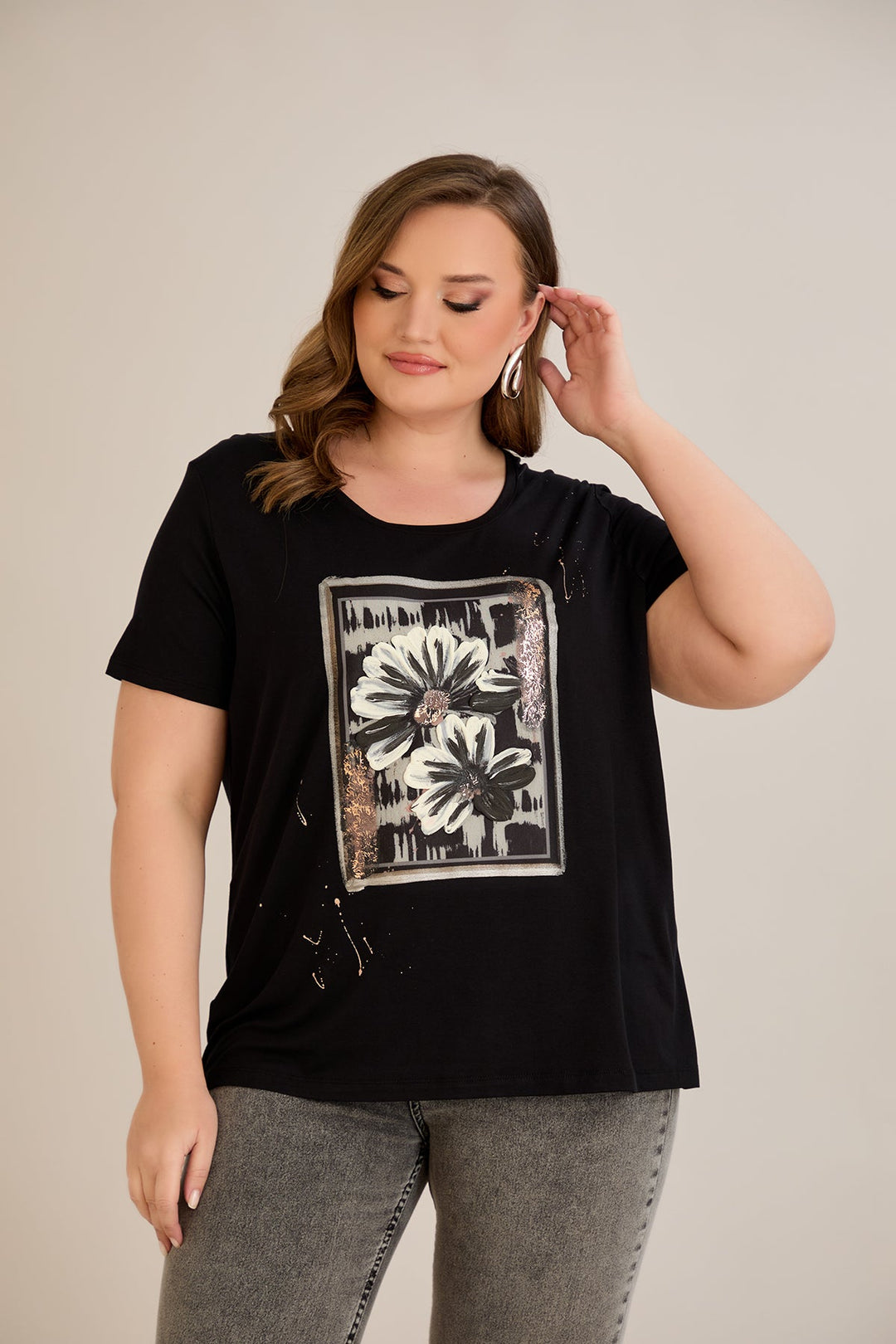 Majica od viskoze s printom III - Margarete 10881