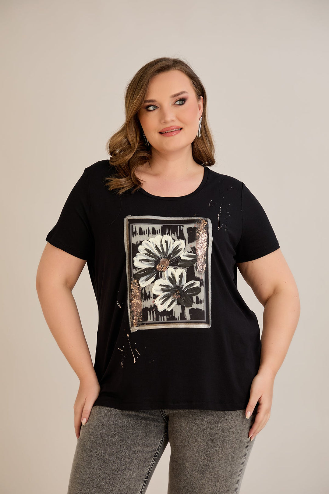 Majica od viskoze s printom III - Margarete 10881