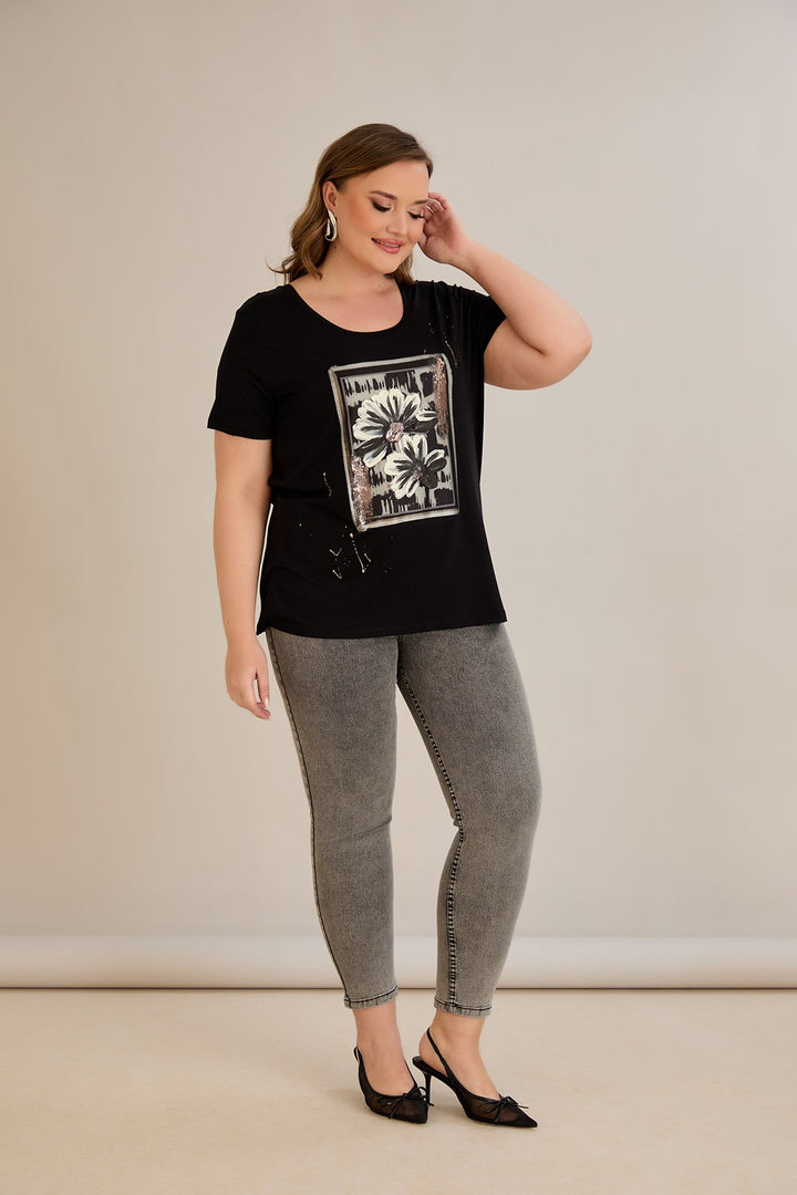 Majica od viskoze s printom III - Margarete 10881