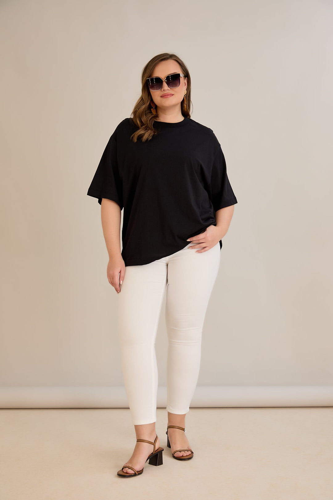 Pamuk (100%) oversized majica - crna 10355