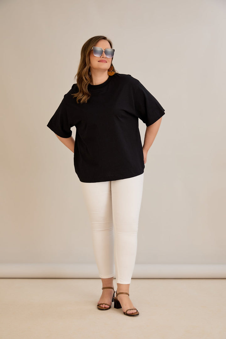 Pamuk (100%) oversized majica - crna 10355