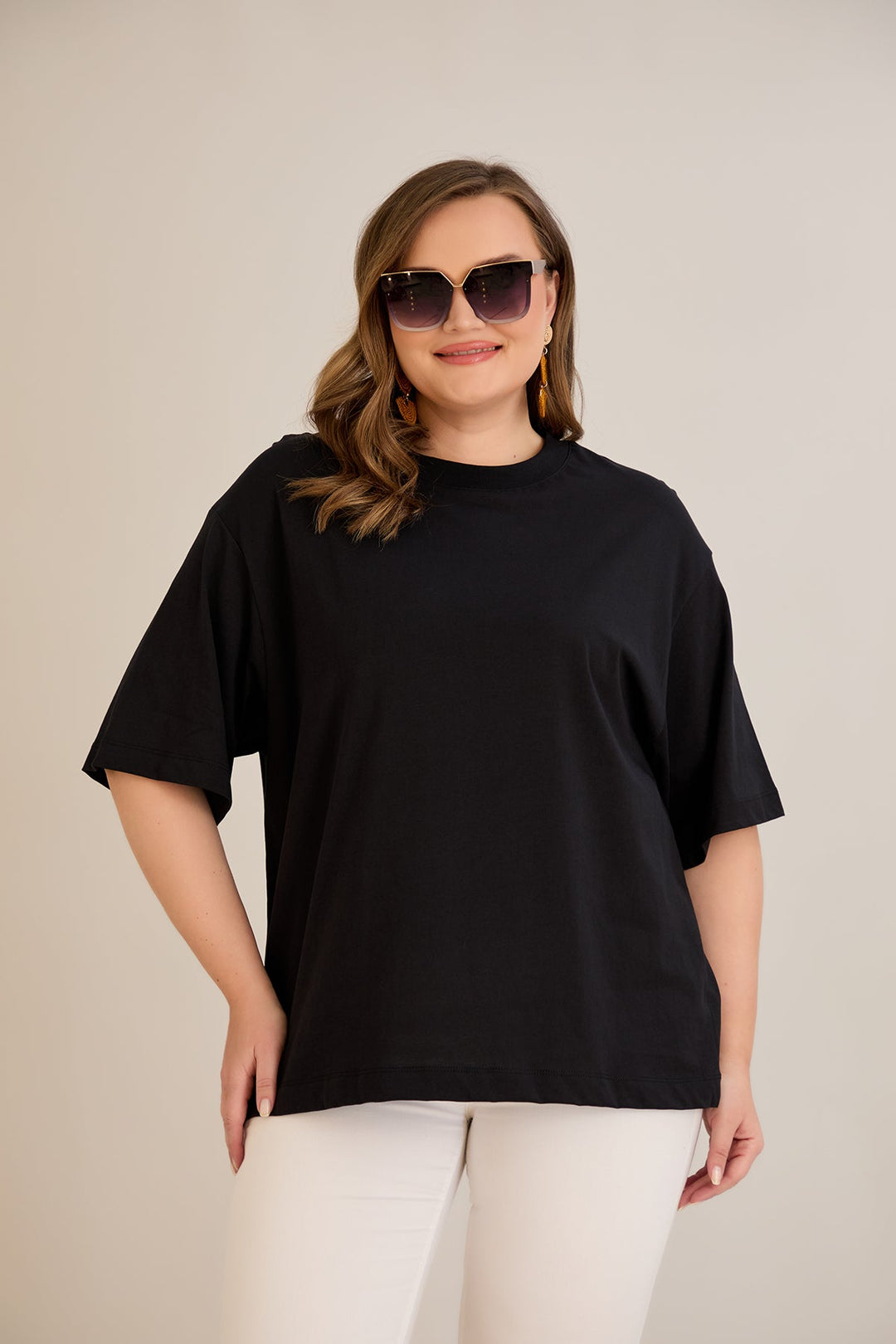 Pamuk (100%) oversized majica - crna 10355