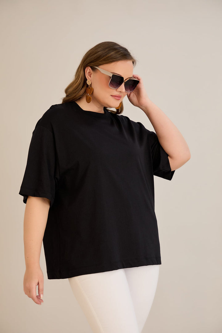 Pamuk (100%) oversized majica - crna 10355