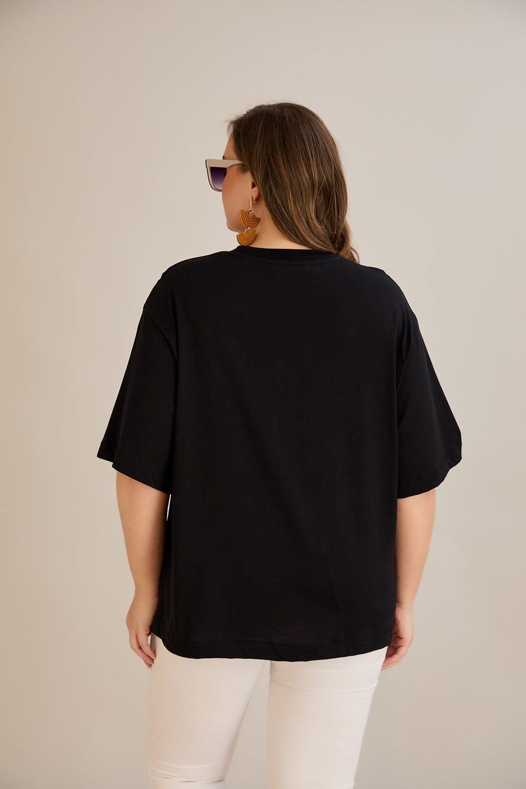 Pamuk (100%) oversized majica - crna 10355