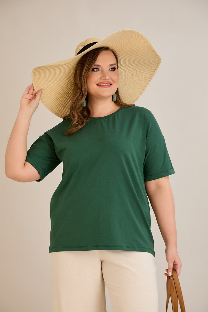 Pametna pamučna majica Klasična - Zelena
