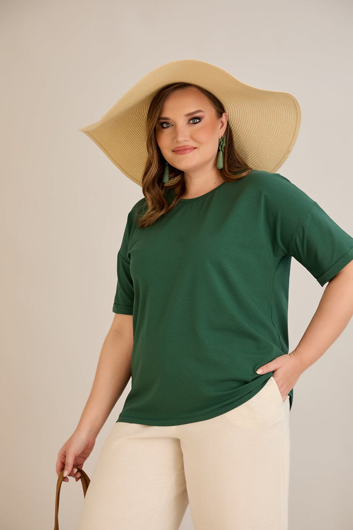 Pametna pamučna majica Klasična - Zelena
