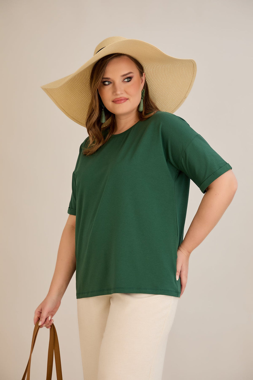 Pametna pamučna majica Klasična - Zelena