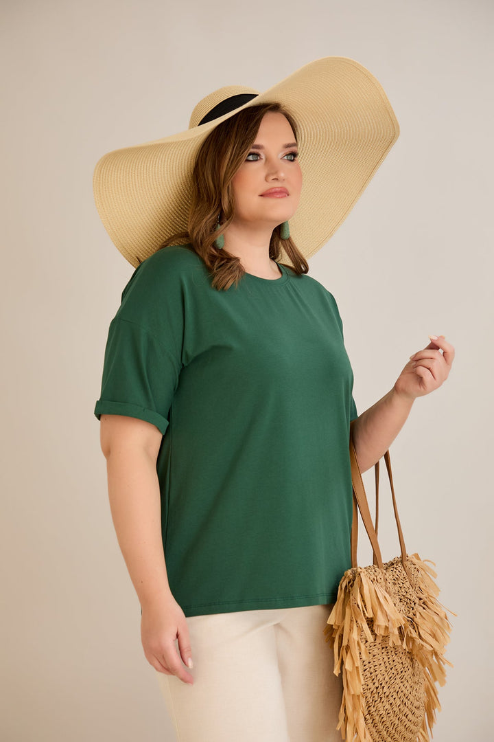 Pametna pamučna majica Klasična - Zelena