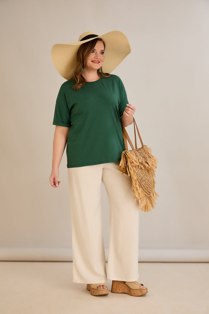 Pametna pamučna majica Klasična - Zelena