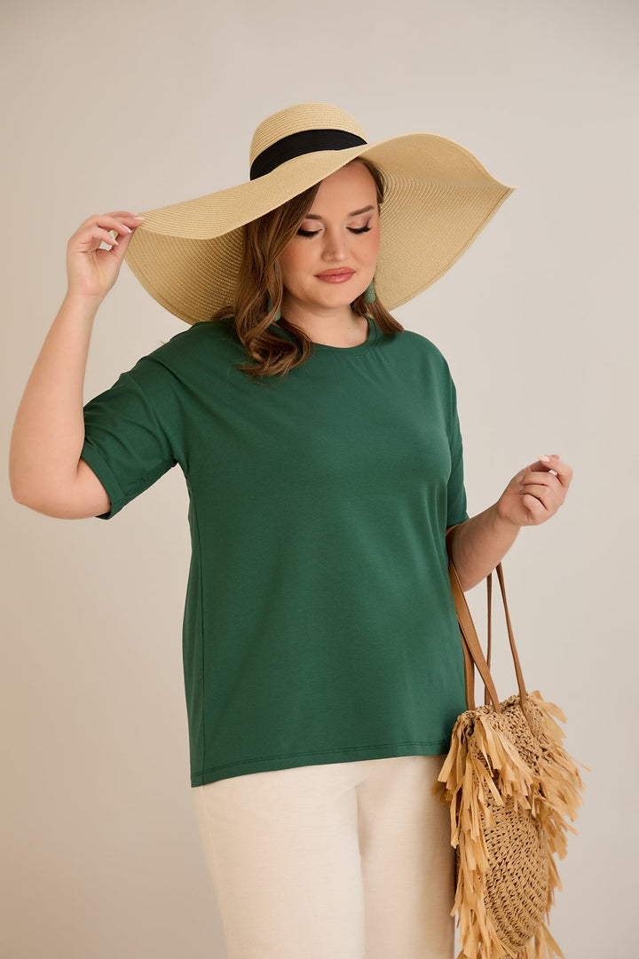 Pametna pamučna majica Klasična - Zelena