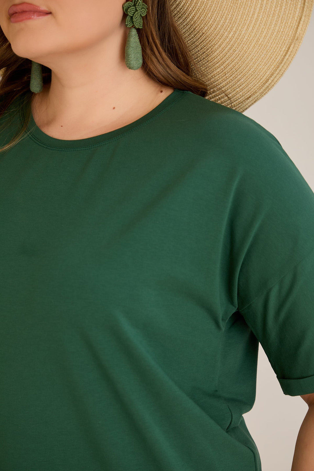 Pametna pamučna majica Klasična - Zelena