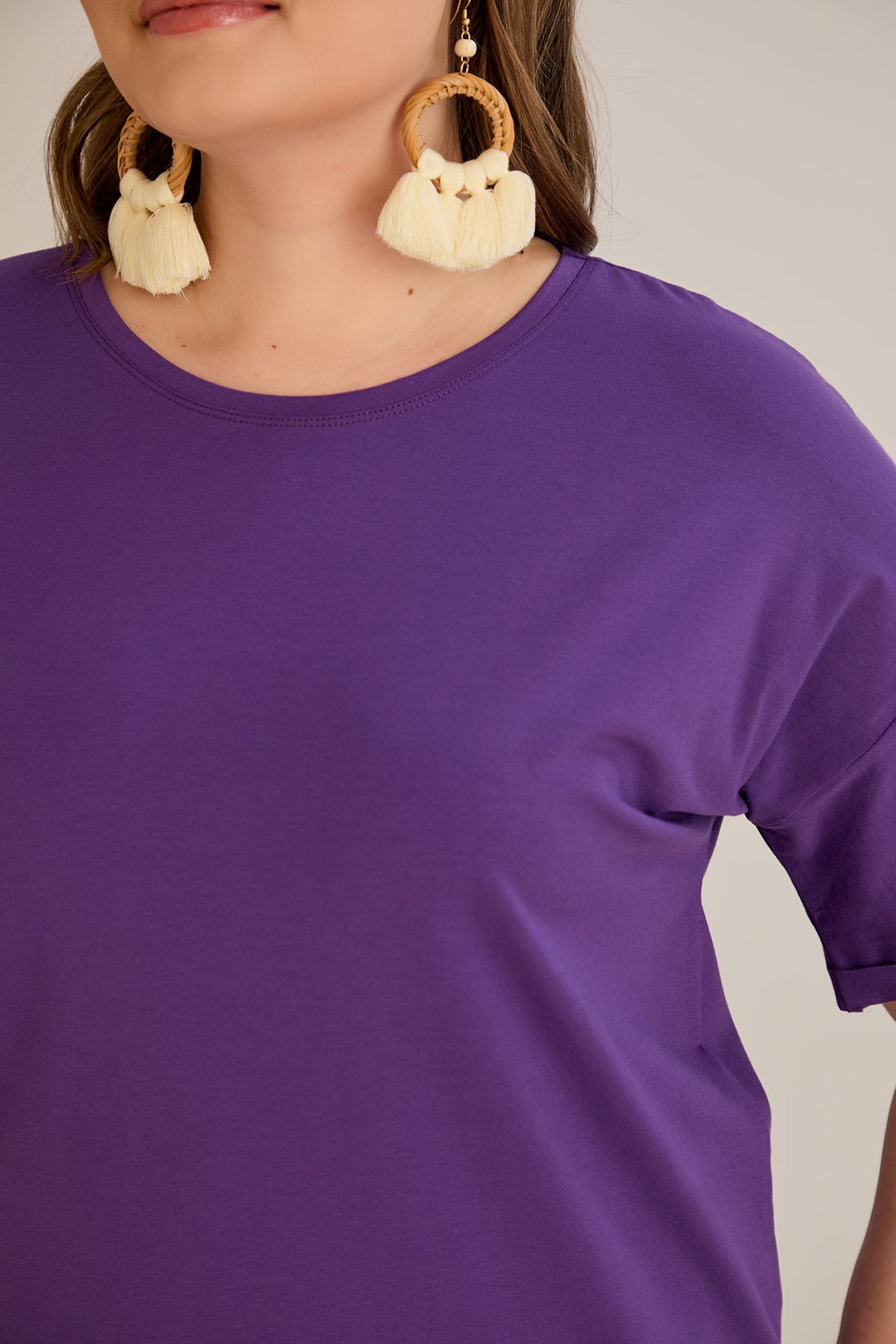Pametna klasična pamučna majica - Ljubičasta