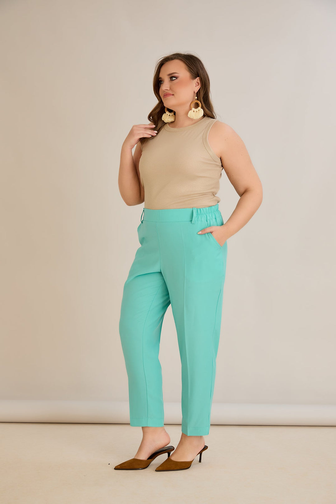 Ljetne elastične hlače - Aqua