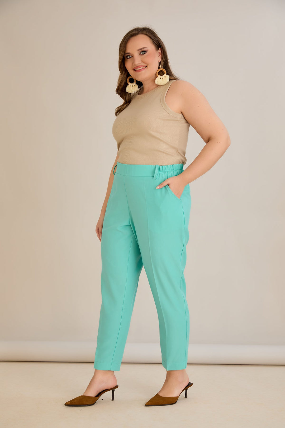 Ljetne elastične hlače - Aqua