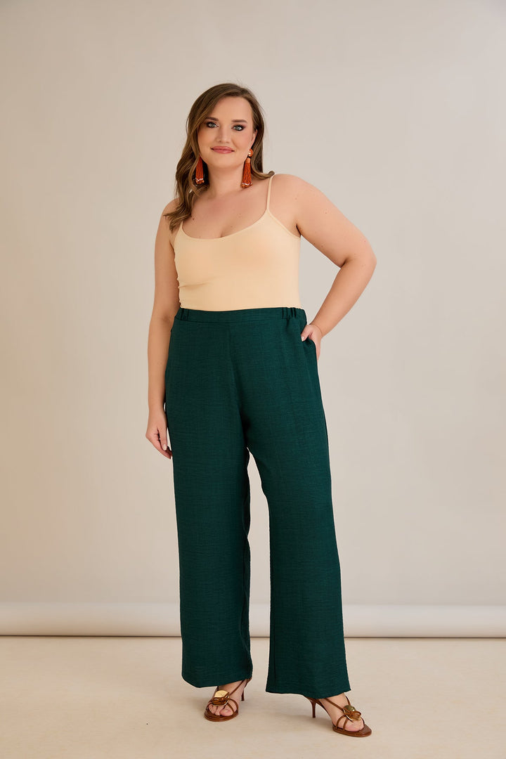 Široke ljetne hlače - Zelena