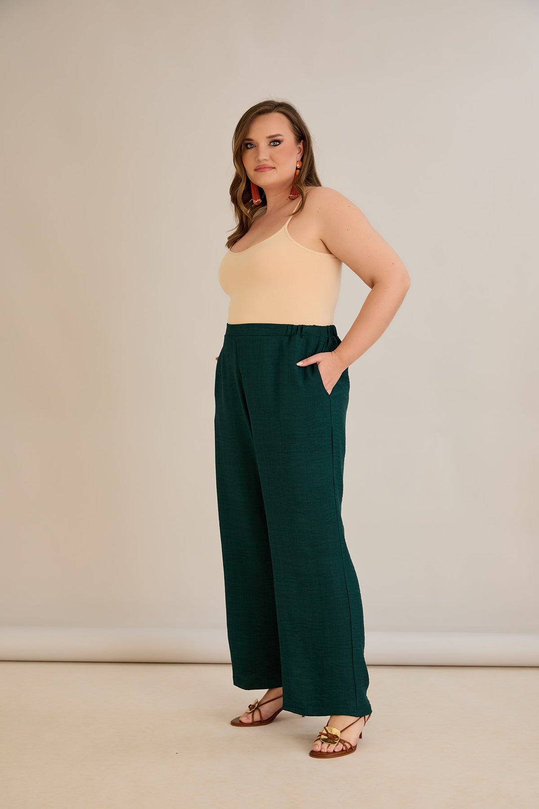 Široke ljetne hlače - Zelena