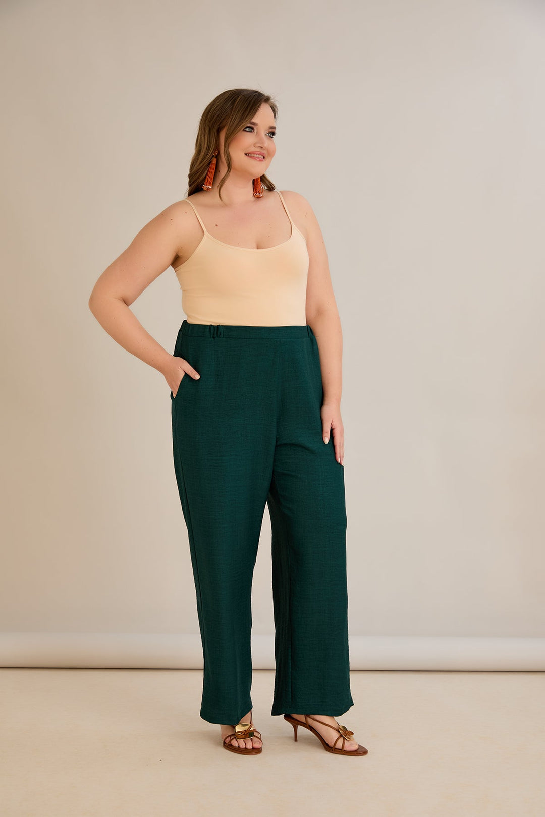 Široke ljetne hlače - Zelena