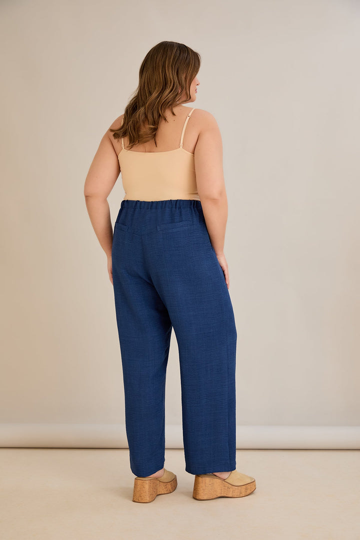 Široke ljetne hlače - Plava boja