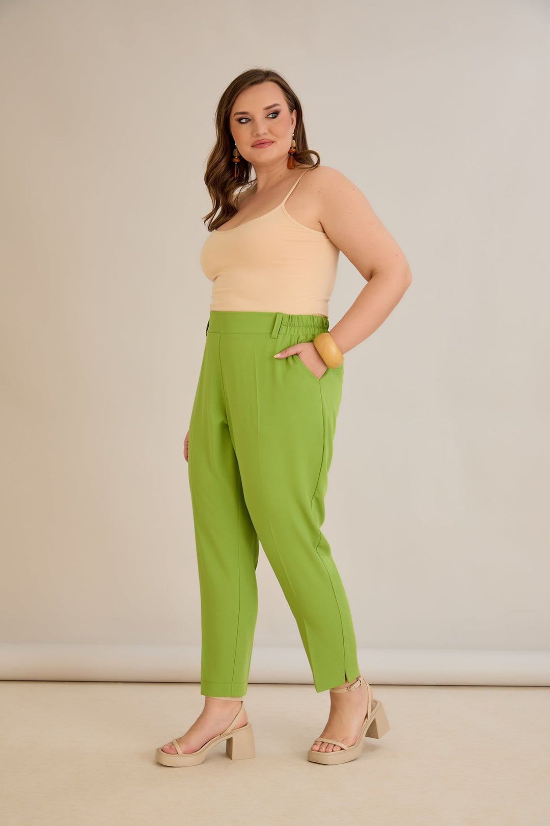 Ljetne elastične hlače - jabuka