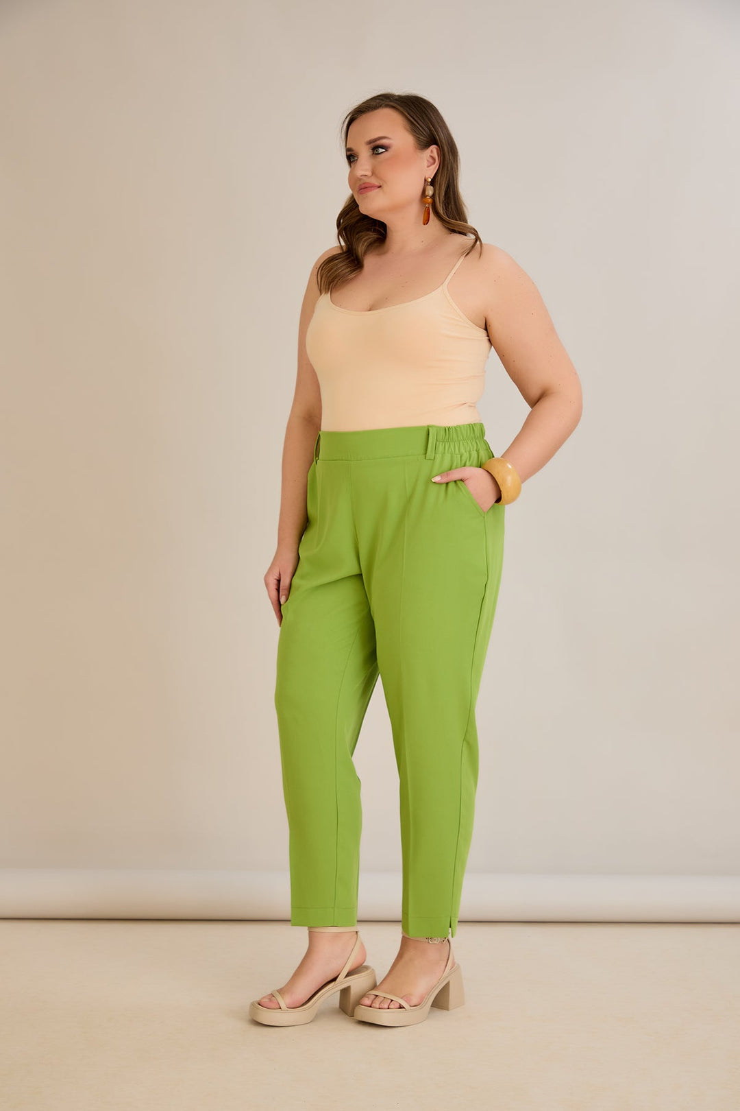 Ljetne elastične hlače - jabuka