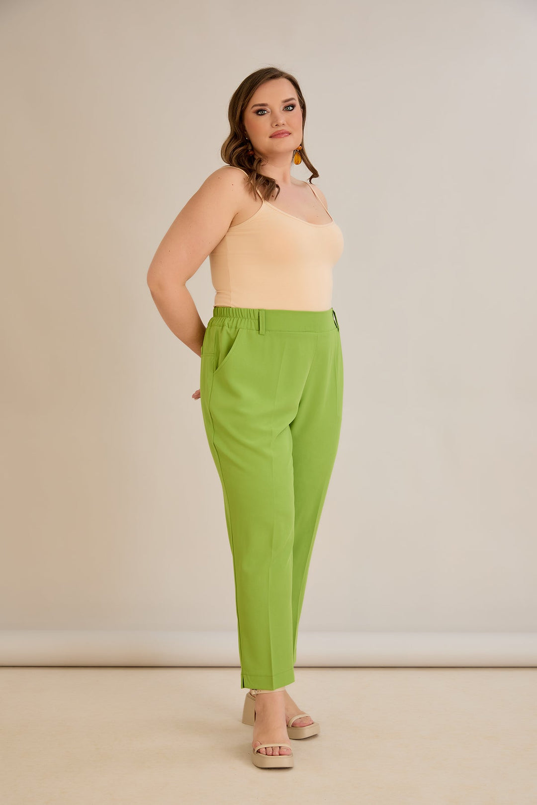 Ljetne elastične hlače - jabuka