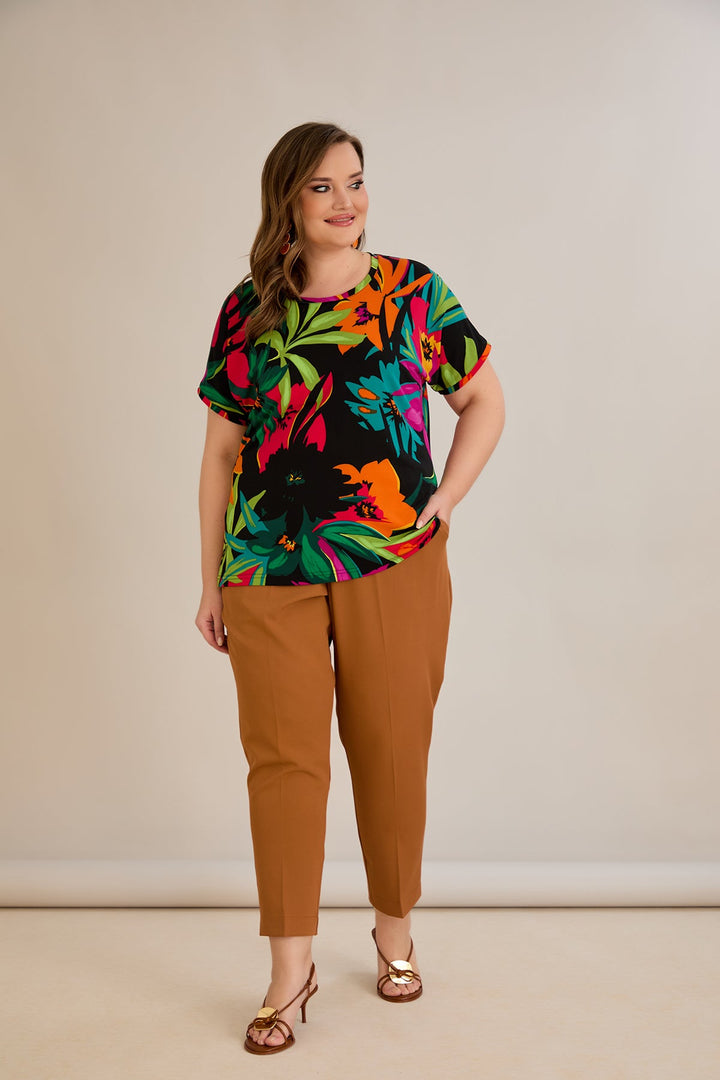 Ljetne elastične hlače - karamel