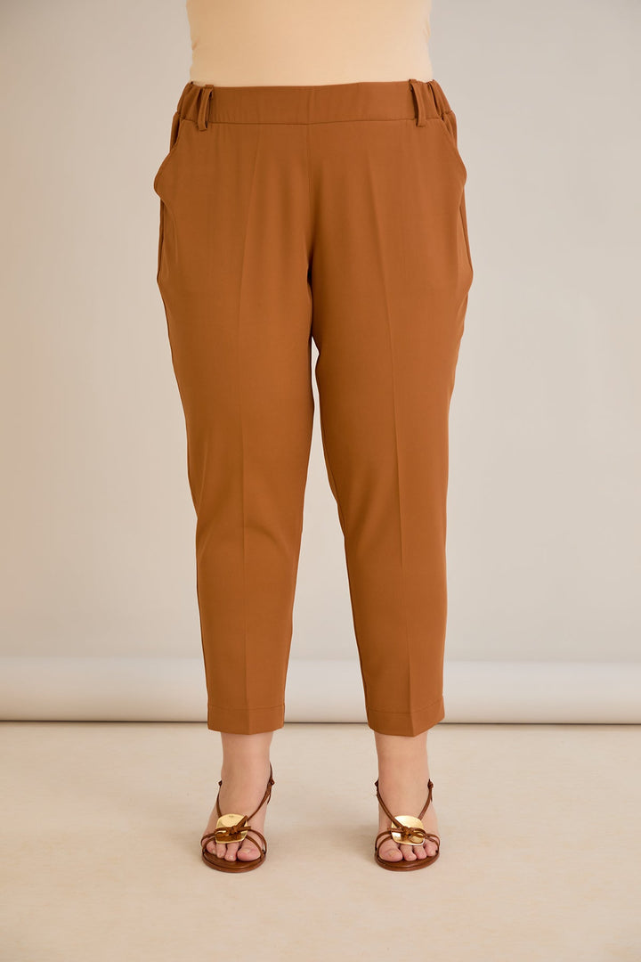 Ljetne elastične hlače - karamel