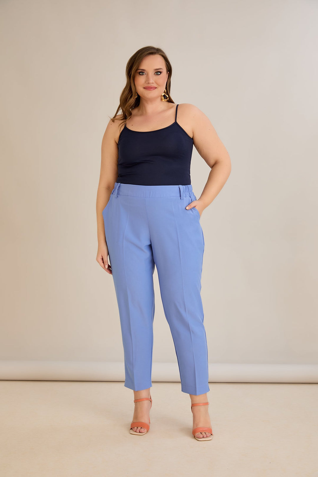 Ljetne elastične hlače - ljubičaste