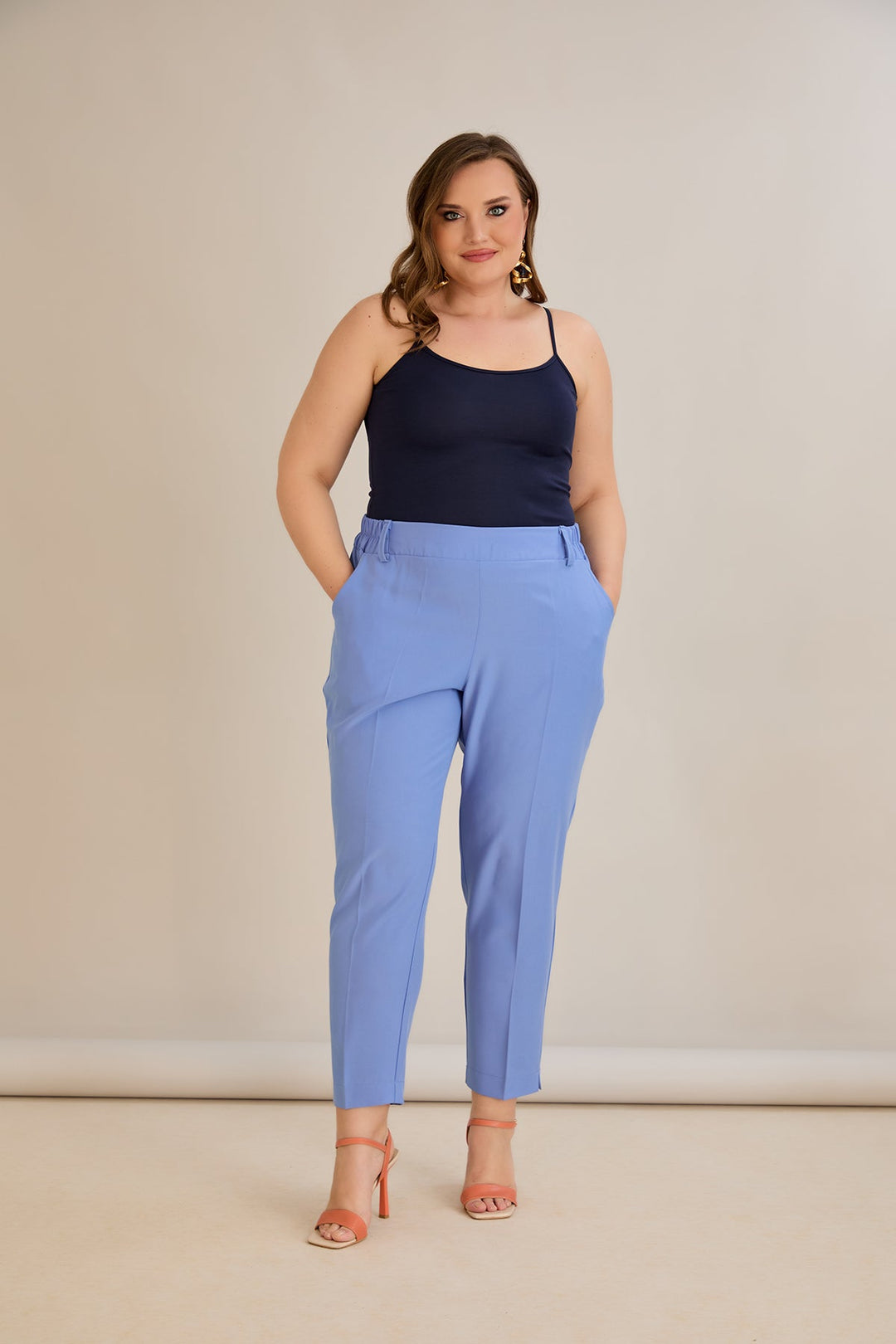 Ljetne elastične hlače - ljubičaste