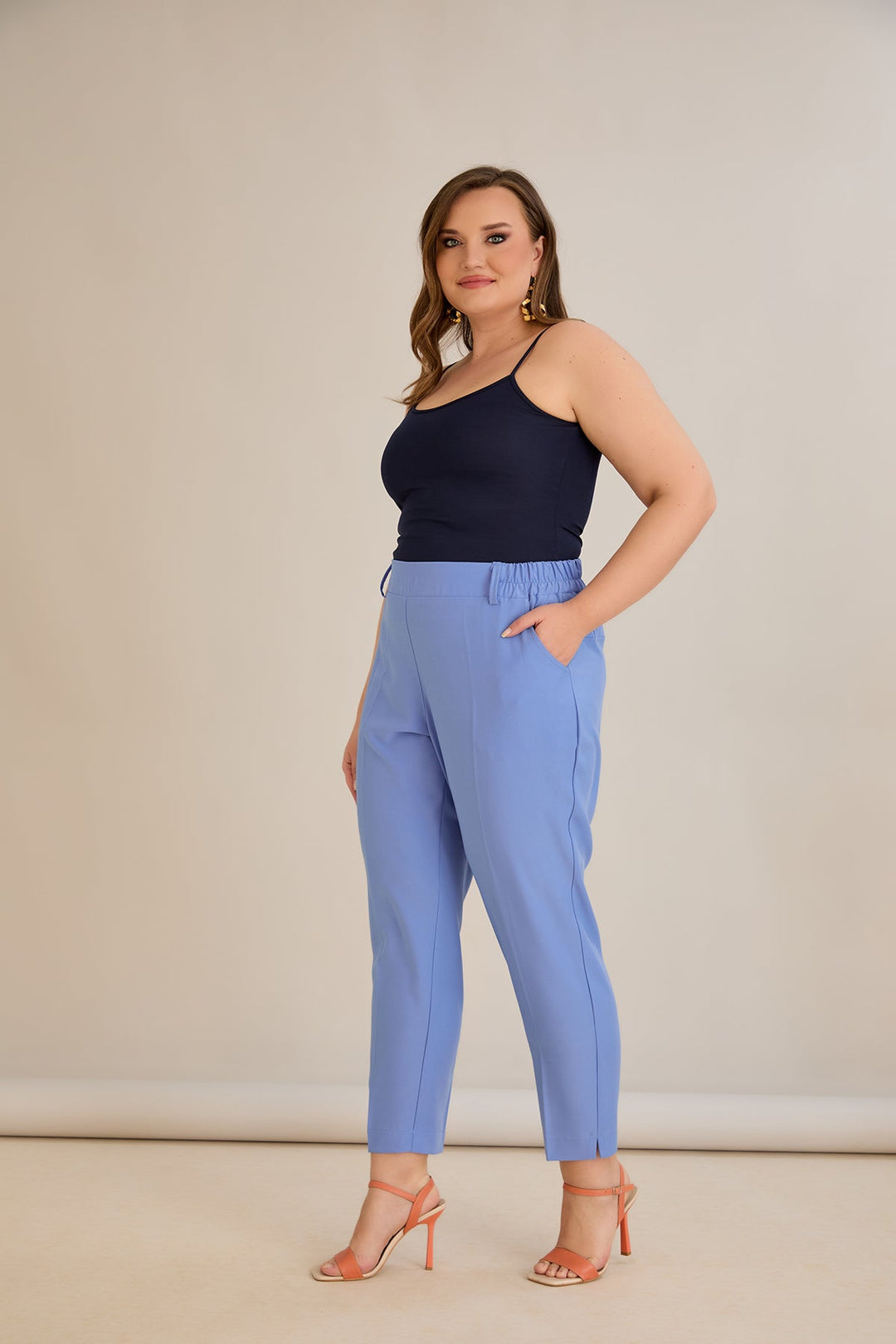 Ljetne elastične hlače - ljubičaste