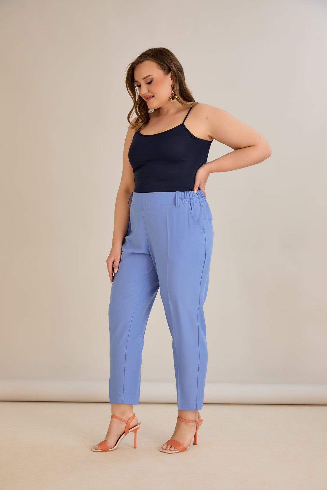 Ljetne elastične hlače - ljubičaste