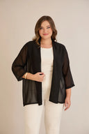 Praznična pelerina od šifona u crnoj boji