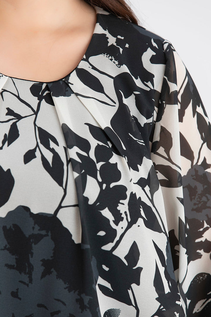 Majica slobodnog kroja - crna/bijela