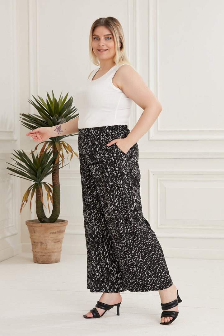 Широк панталон на точки в големи размери - My Store