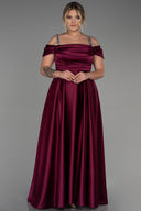 Dugačka svečana haljina s naglašenim kamenom - Šljiva N3277