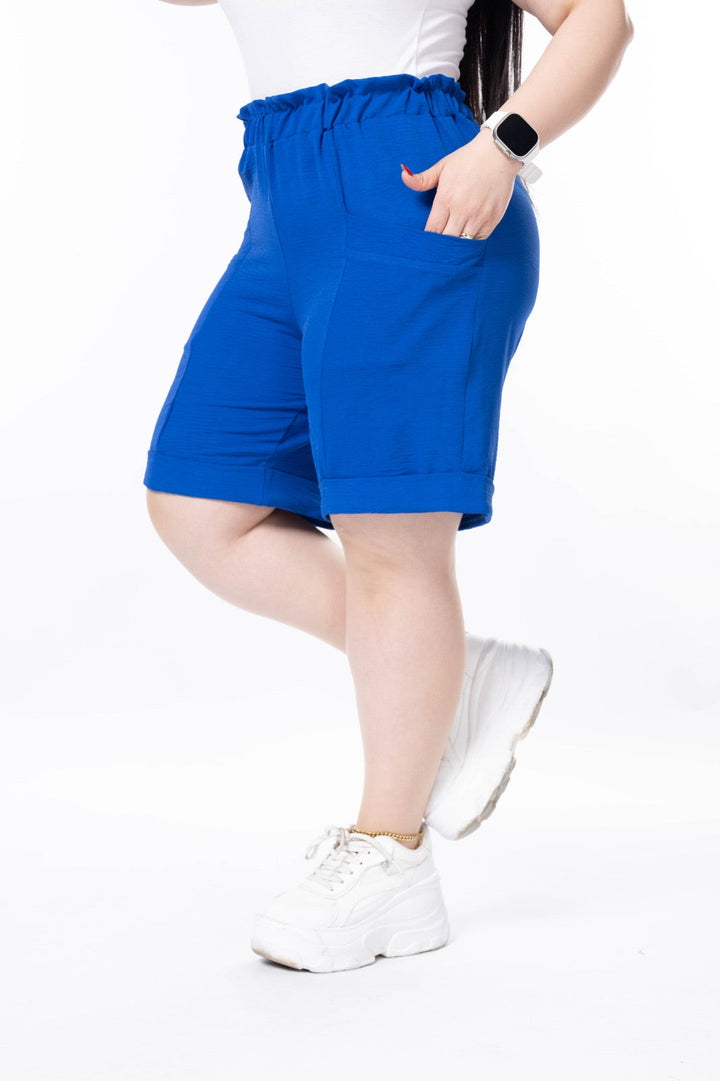 Kratke hlače s manšetom - Plava