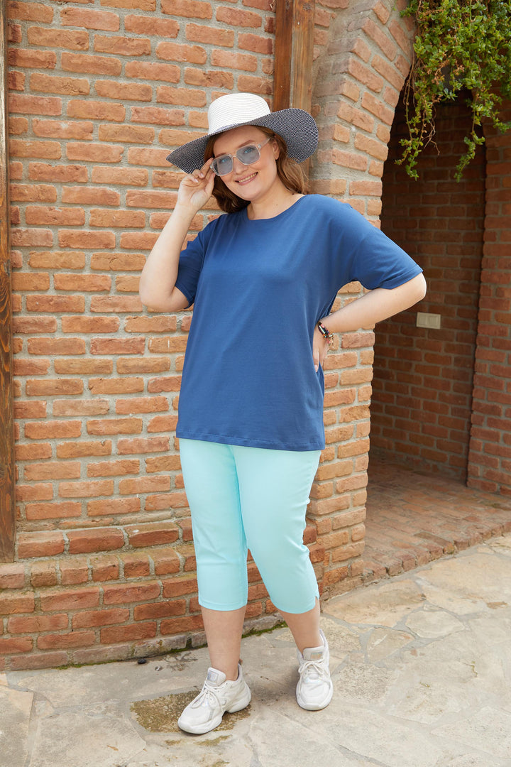 Макси 7/8 панталон Ребека - тюркоаз - My Store