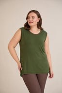 Top od elastične viskoze s nježnim kamenčićima – zeleni