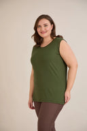 Top od elastične viskoze s nježnim kamenčićima – zeleni