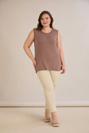 Top od elastične viskoze s nježnim kamenčićima – moka