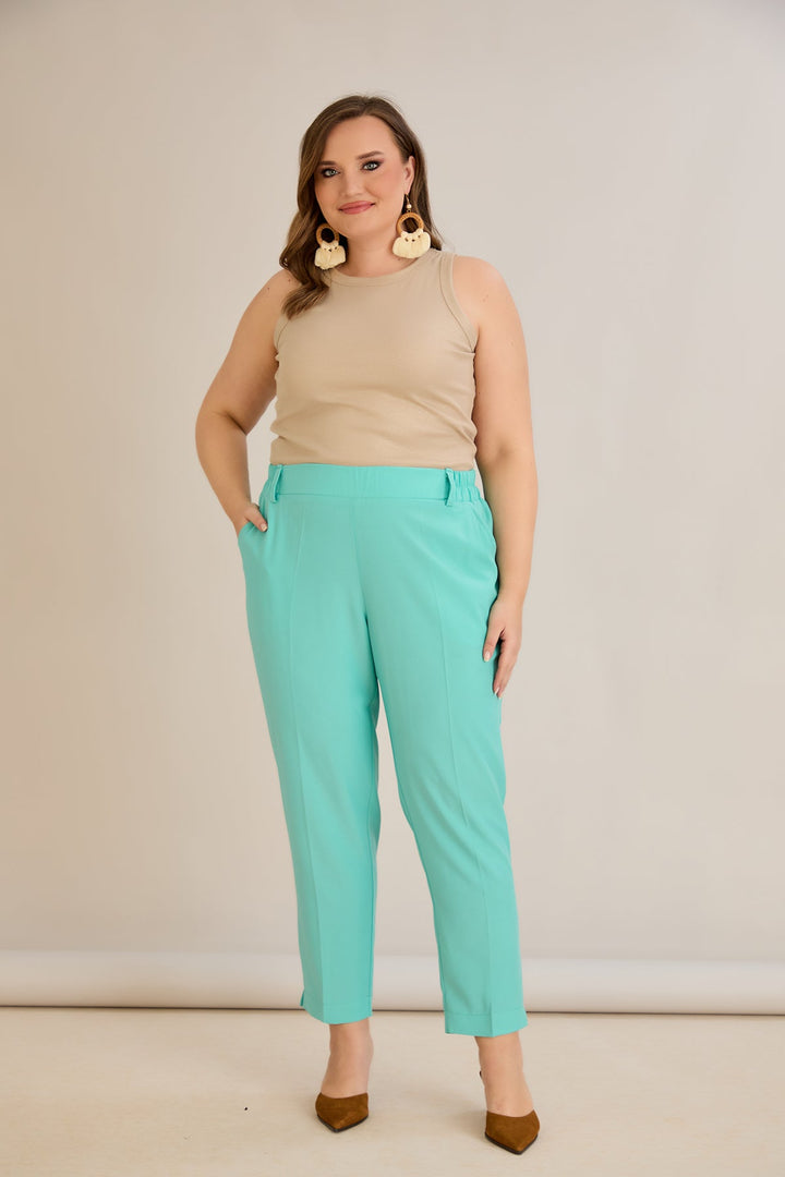 Ljetne elastične hlače u velikim veličinama, plave boje