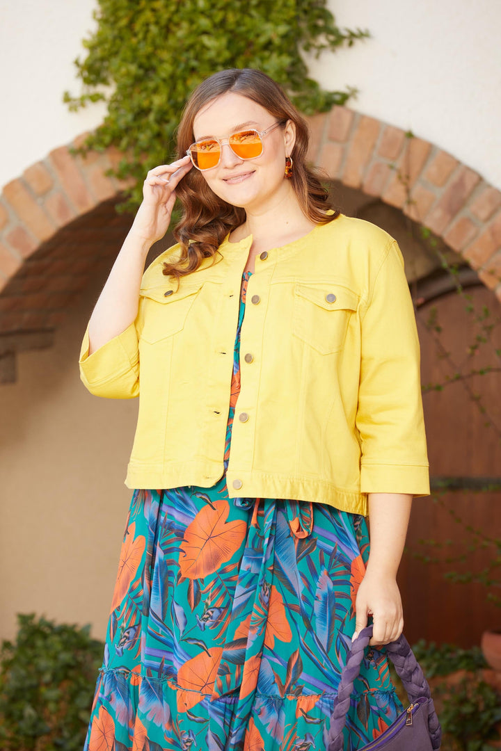 Kratka traper jakna - milično žuta - My Store