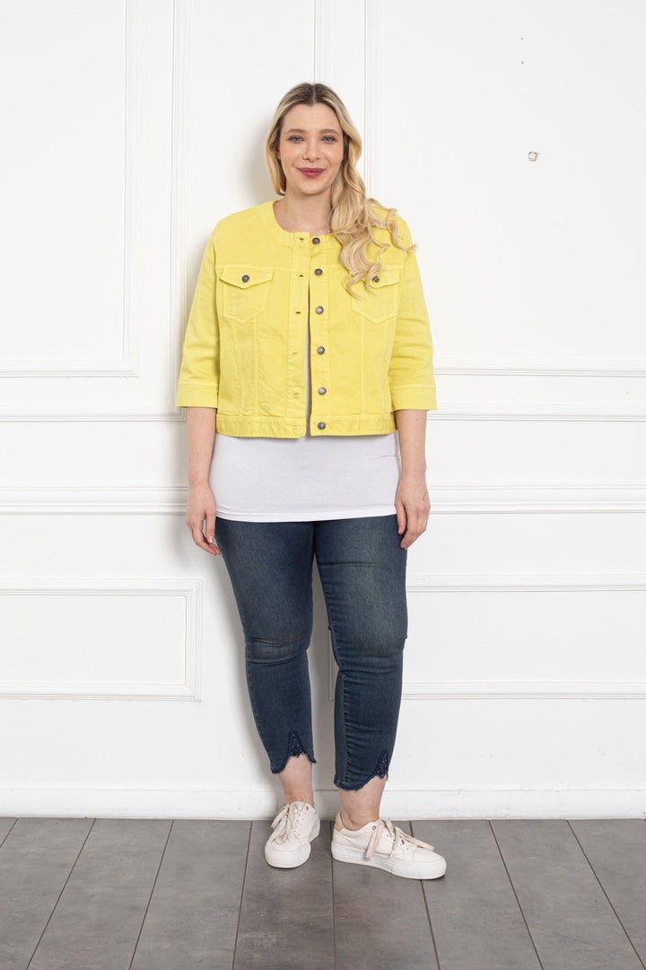 Kratka traper jakna - milično žuta - My Store