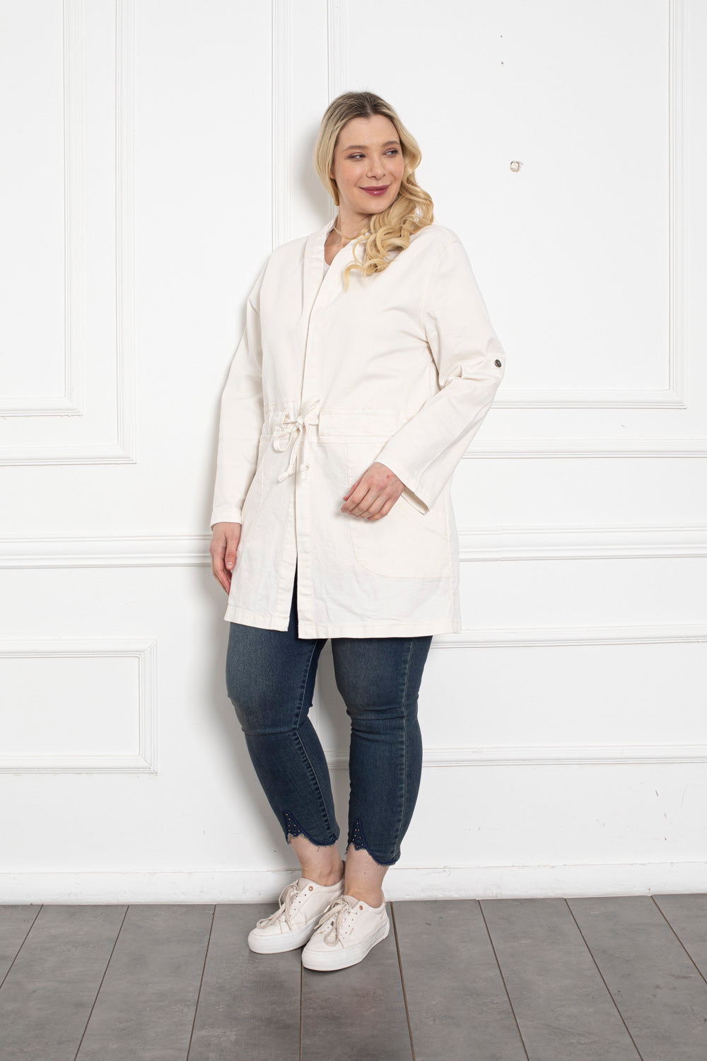 Safari traper baloner s kapuljačom - bijeli - My Store