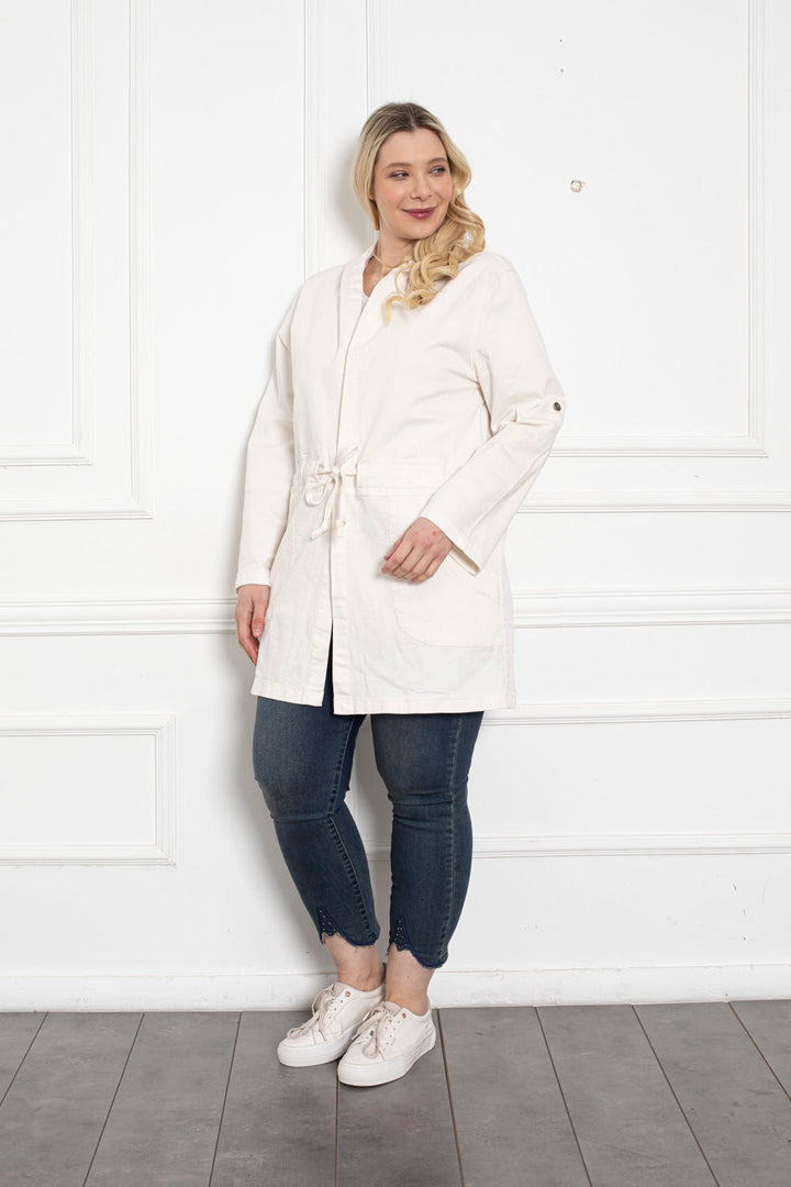 Safari traper baloner s kapuljačom - bijeli - My Store