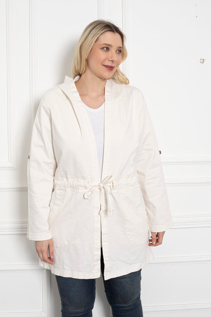 Safari traper baloner s kapuljačom - bijeli - My Store