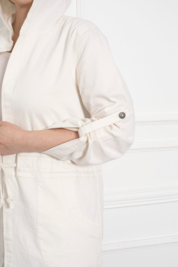 Safari traper baloner s kapuljačom - bijeli - My Store