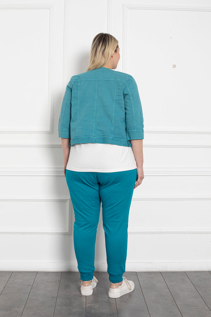 Kratka traper jakna - tirkizna - My Store