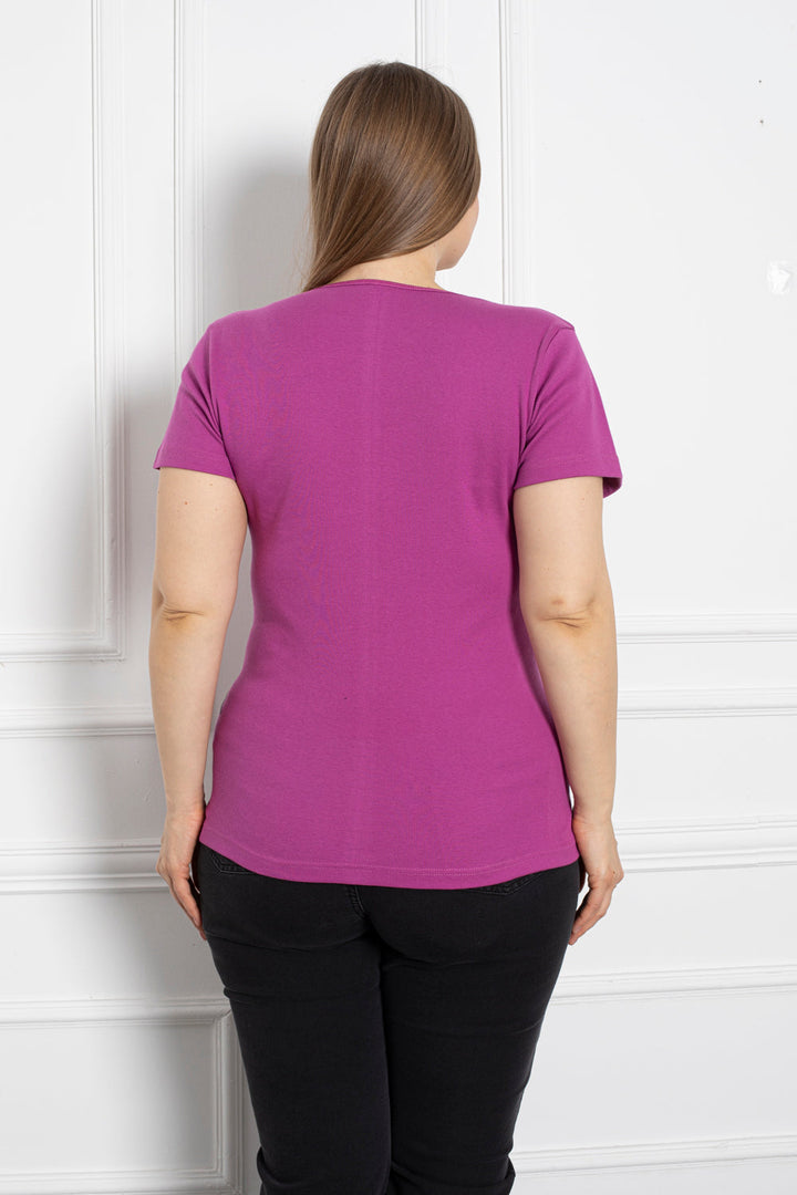 Pamučna bluza s čipkom - ciklama - My Store